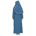 Simple abaya with a matching Instant Hijab- French Blue Simple abaya with a matching Instant Hijab- French Blue